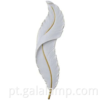 Armazenada moderna de parede LED com lâmpada elegante de design de penas